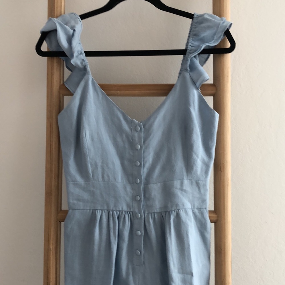 Baby blue flounce jumpsuit